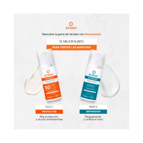 ECRAN Sunnique Protector solar para cara y escote, con FPS 50+ (muy alta) 50 ml.