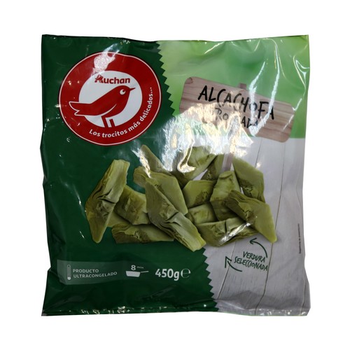 AUCHAN Alcachofas seleccionadas, limpias y troceadas 450 g. Producto Alcampo