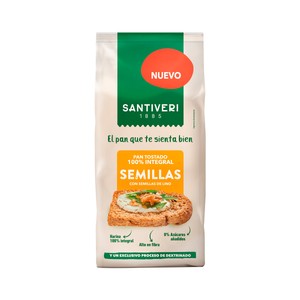Imagen de SANTIVERI Pan tostado 100% integral con semillas 200g