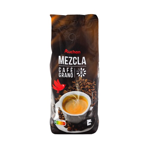 Café en grano mezcla (café de tueste natural 80% y café torrefacto 20%) PRODUCTO ALCAMPO 1 kg.