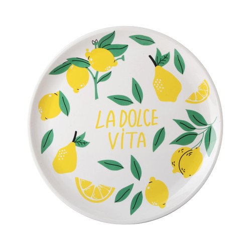 Bandeja 38cm diámetro plástico, Limones. ACTUEL