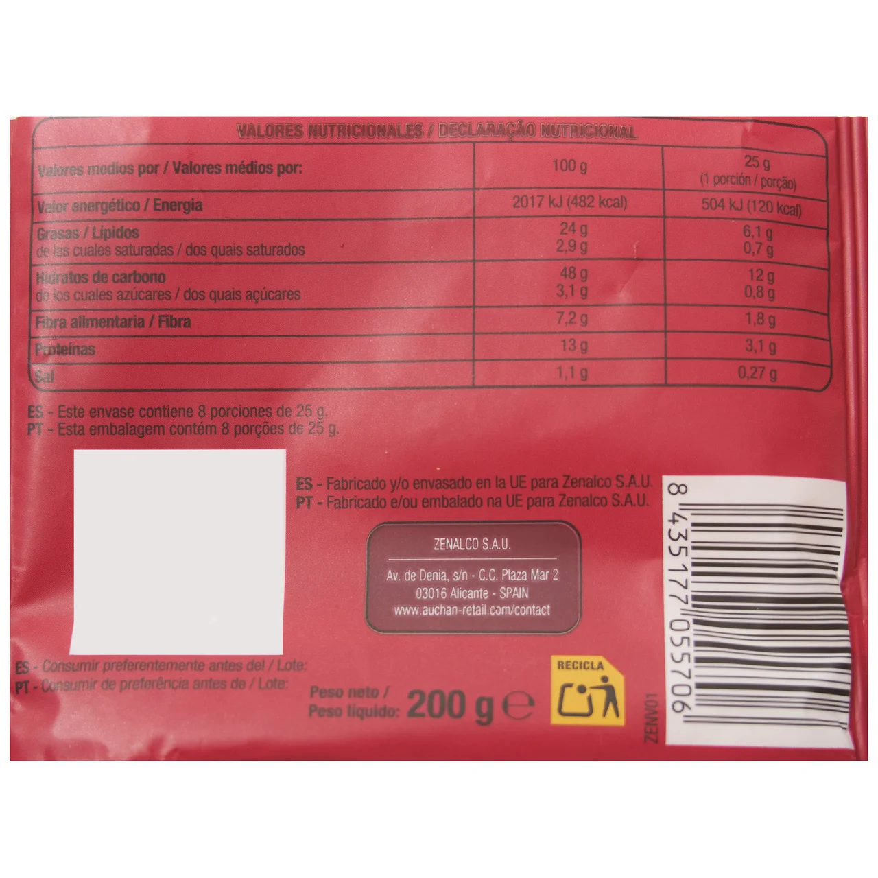 PRODUCTO ALCAMPO Cocktail frutos secos 200 G.