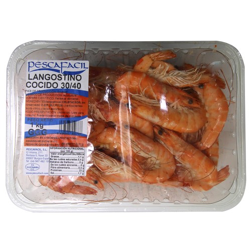 Langostino cocido calibre 30/40 1 kg.