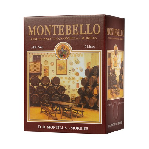 MONTEBELLO  Vino blanco con D.O. Montilla - Moriles MONTEBELLO bag in box 5 l.