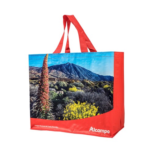 Bolsa de rafia reutilizable diseño doble Tenerife, ALCAMPO.