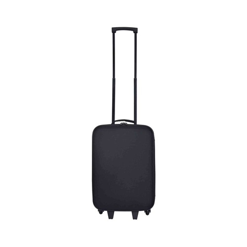 Maleta de cabina flexible con 2 ruedas, de poliéster, color negro, 49cm PRODUCTO ECONÓMICO ALCAMPO.