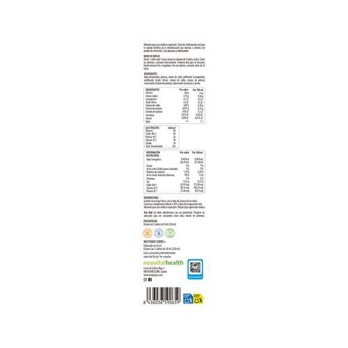 NEO PEQUES Suero rehidratante sabor frutas con azúcares y edulcorantes 5 x 50 ml.