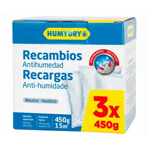 HUMYDRY Recambios Antihumedad aroma neutro 3 x 450 g.