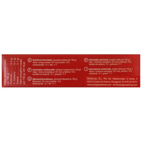 AHIMSA Burger de Seitán, setas shitake y pimientos ecológico AHIMSA 160 g.