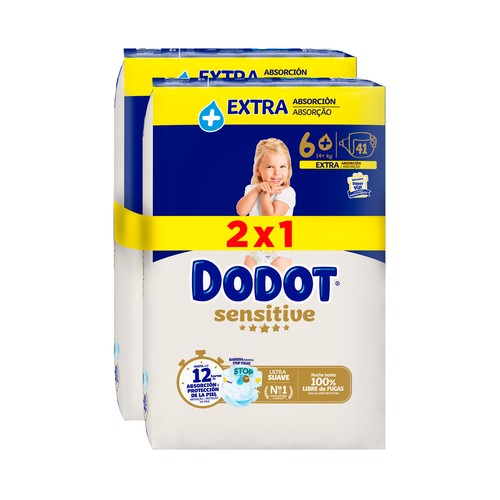 DODOT Sensitive Pañales talla 6+ (+14 kg) 2 x 41 uds.
