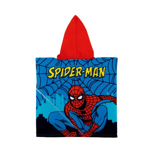 Poncho infantil 50x50cm 240grs microfibra. SPIDERMAN