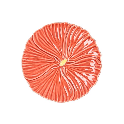 Plato Flor Rojo 21Cm Porcelana Silvestre . BIDASOA