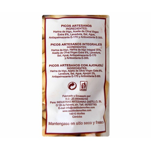 CASTILLO DE MORILES Picos artesanos 350 g.