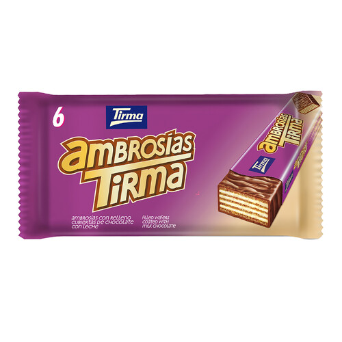 TIRMA Ambrosías con relleno cubiertas de chocolate blanco 6 uds. 129 g.