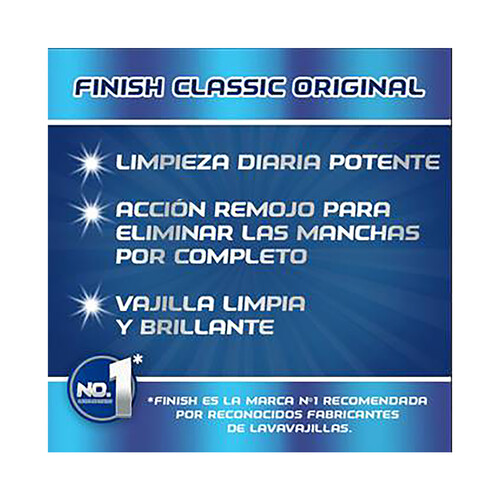 FINISH Detergente en pastillas para lavavajillas FINISH 57 uds. 929,1 g.