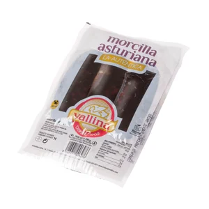 VALLINA Morcilla asturiana ahumada, elaborada sin gluen y sin lactosa VALLINA 250 g.