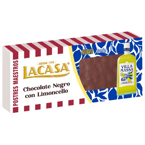LACASA Turrón de chocolate negro con limoncello 200 g.