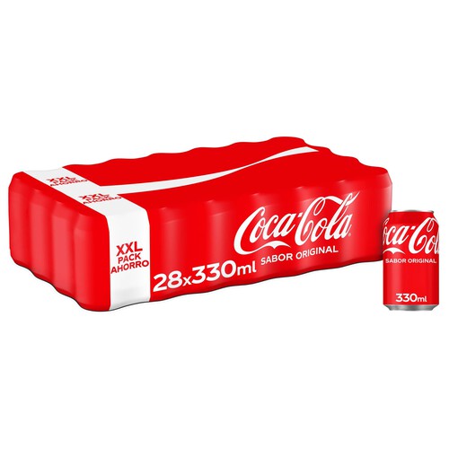 COCA COLA Refresco de Cola pack 28 latas x 33 cl.