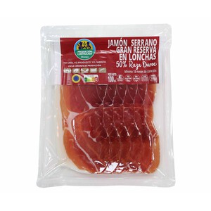 ALCAMPO PRODUCCIÓN CONTROLADA Jamón gran reserva (50% raza Duroc), cortado en lonchas ALCAMPO PRODUCCIÓN CONTROLADA 100 g.