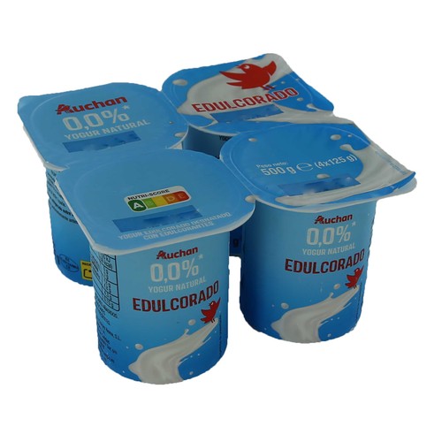 Yogur desnatado natrual edulcorado PRODUCTO ALCAMPO 4 x 125 g.