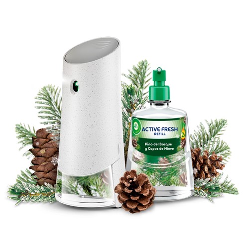 AIR WICK Ambientador active fresh aparato + recambio con aroma pino y copos 228ml