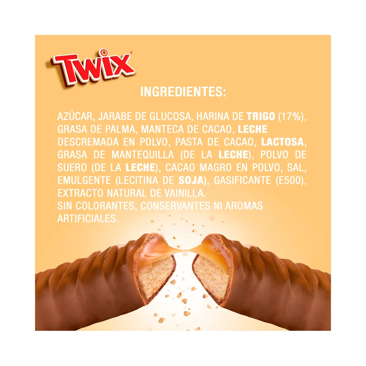 Barritas de chocolate con caramelo y galleta 10 uds. 50 g.