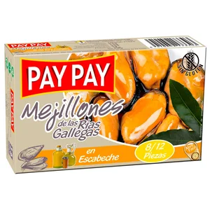 PAY PAY Mejillones en escabeche lata de 70 g.