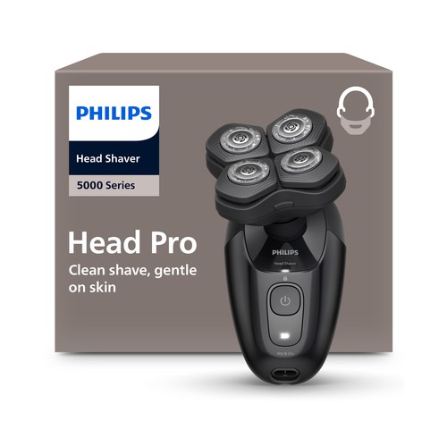 Afeitadora cabeza PHILIPS Head Shaver Pro 5000 HS5980/15, cuchillas Comfortcut, cabezales flexible 360º.