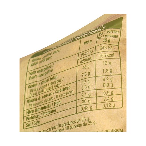 PRODUCTO ALCAMPO Cacahuetes tostados con cáscara ecológicos 250 g.