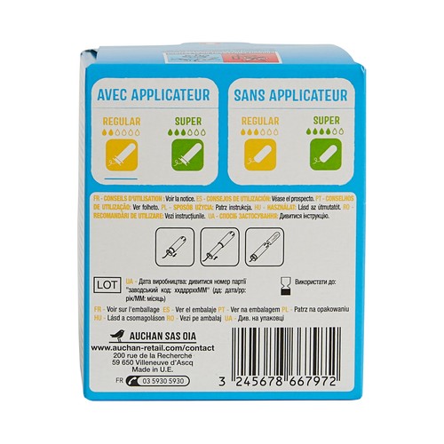 PRODUCTO ALCAMPO Tampones regulares con aplicador compacto 16 uds.