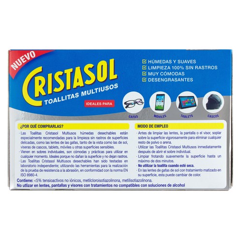 CRISTASOL Toallitas Limpia cristales y pantallas 16 uds.