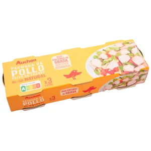 PRODUCTO ALCAMPO Pechuga de pollo al natural 3 x 52 g.