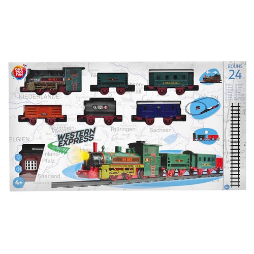 Pista tren del oeste, con sonidos y luces, ONE TWO FUN.