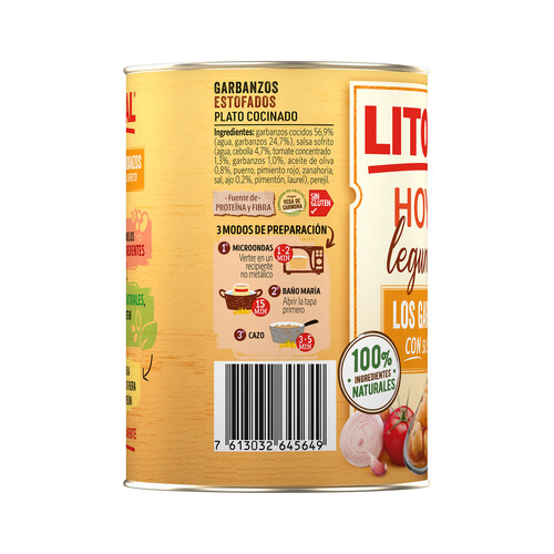 LITORAL Garbanzos cocinados al estilo de la abuela LITORAL 440 g