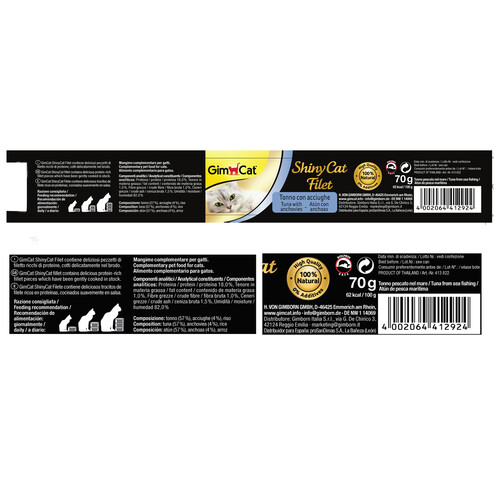 GIM CAT Alimento gatos húmedo atún con anchoas GIM CAT 70 g.