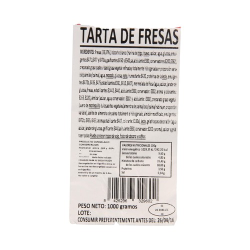 Tarta de fresas 1000 g.