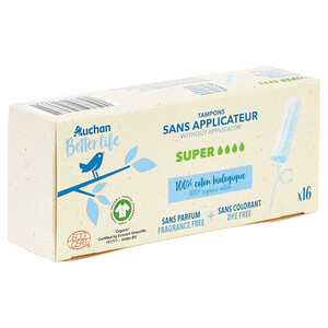 Imagen de ALCAMPO ECOLÓGICO Tampones sin aplicador Super ALCAMPO ECOLÓGICO Medio Ambiente 16 uds.