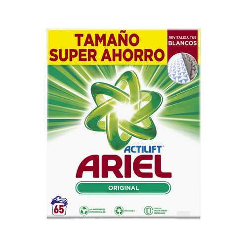 ARIEL Detergente en polvo ARIEL ACTILIFT 65 dosis.