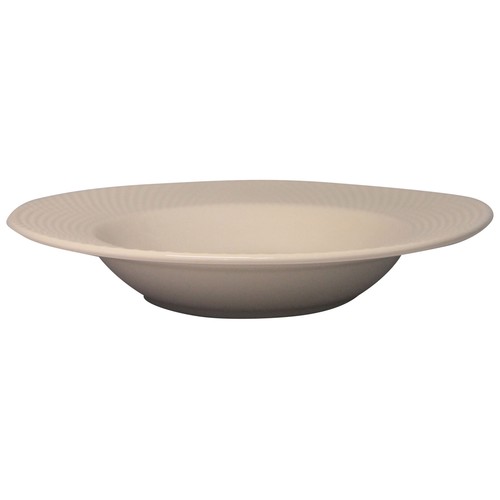 Plato hondo de porcelana blanca con relieve en el ala, 22cm. ACTUEL.