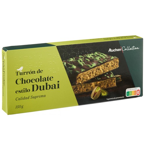 PRODUCTO ALCAMPO Collection Turrón estilo Dubai 150 g.
