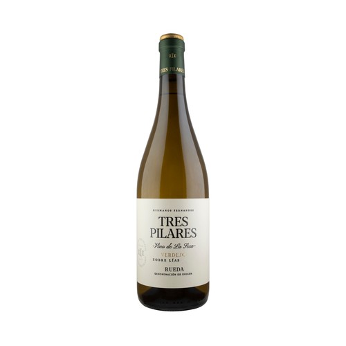 TRES PILARES  Vino blanco con D.O. Rueda botella de 75 cl.