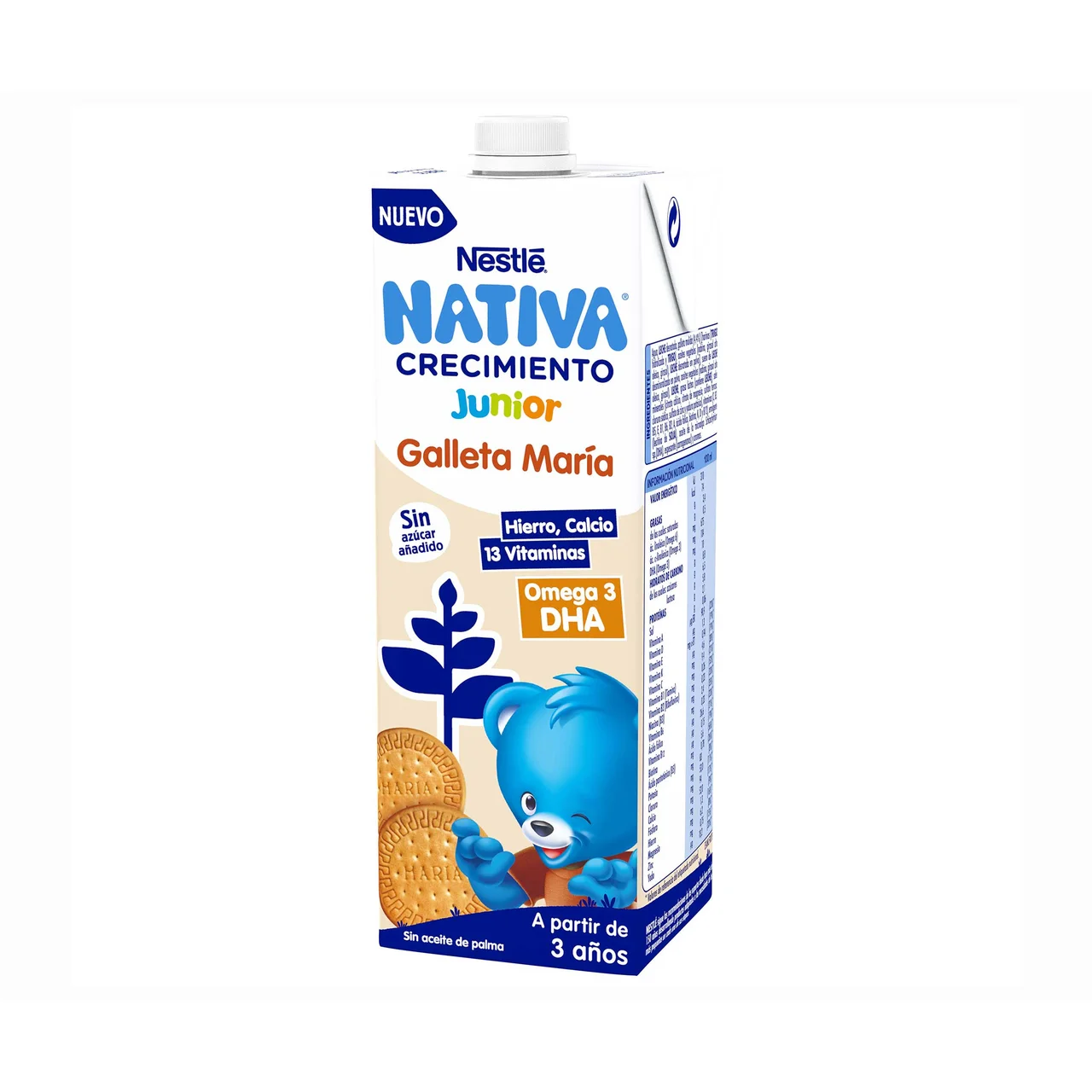 Junior de Nestlé Leche de crecimiento con sabor a galleta Maria, a partir de 3 años 1 l.