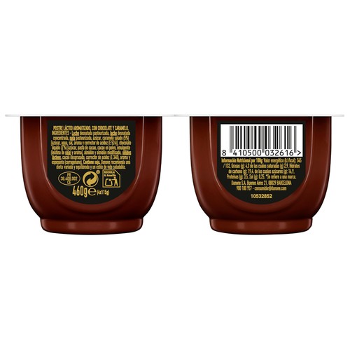 DANET de Danone Natillas con sabor a Mars (chocolate y caramelo) 4 x 115 g.