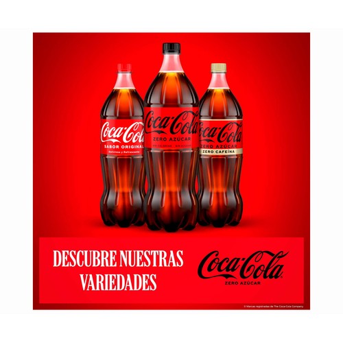 COCA COLA ZERO Refresco de cola Zero azúcar pack botella de 4 uds de 2 l.
