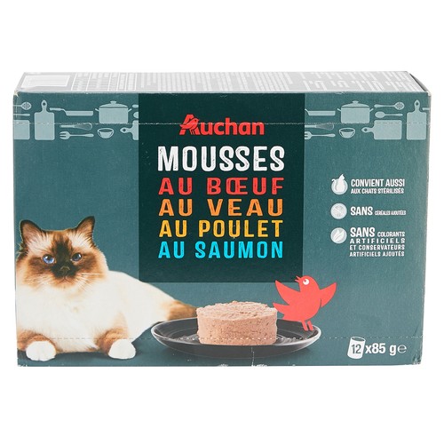 PRODUCTO ALCAMPO Comida para gatos latita de mousse  12 uds. 85 gr.