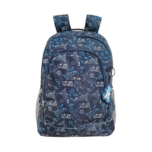 Mochila grande con 3 cremalleras 13x29x43 cm Space Explorer. MITOS
