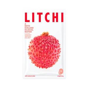 Mascarilla facial iluminadora con litchi y agua glacial de Islandia.