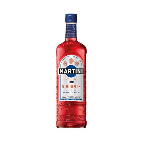 MARTINI Vibrante Aperitivo sin alcohol, afrutado y balanceado con notas de artemisa y bergamota italiana botella 75 cl.