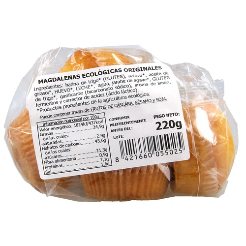 LA GRANJA Magdalenas originales ecológicas LA GRANJA 200 g.