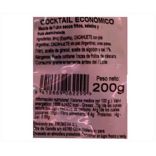 FRUMESA Cocktail de frutos secos (maiz y cacahuetes) 200 g.